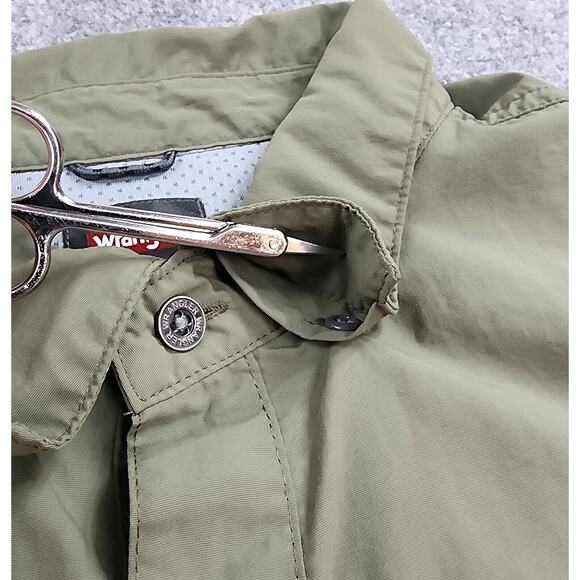 Wrangler Shirt Mens XL Green Short Sleeve Regular Fit Button Down Hiking Pockets - Picture 10 of 16